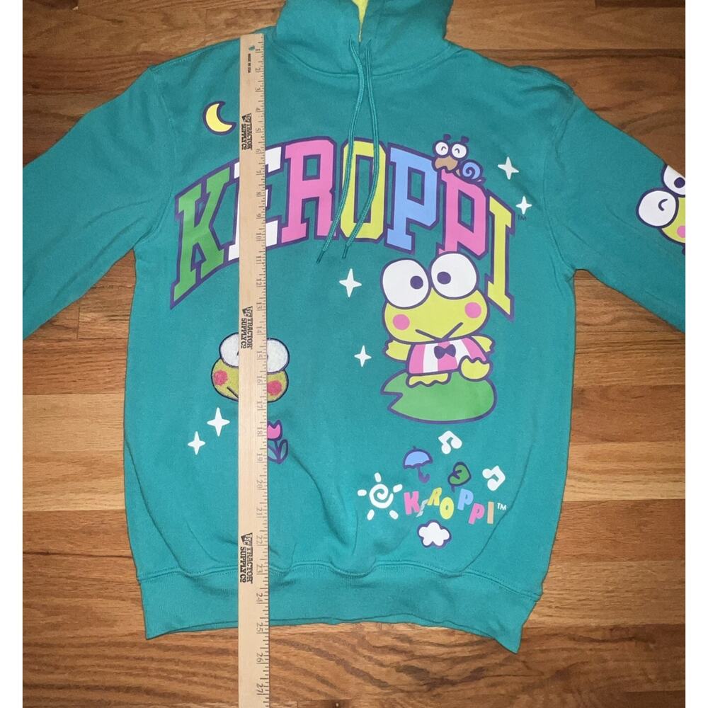 Sanrio Keroppi Graphic Hoodie Sweatshirt Fleece Sherpa Lined Hoodie Size XS - Picture 6 of 11